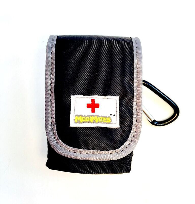AllerMates Small Medicine Case for Asthma Inhalers or other medicines: Solid Black