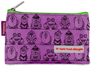 PURPLE "I Have Allergies" Small Pouch/Snack Bag. Great for snacks!