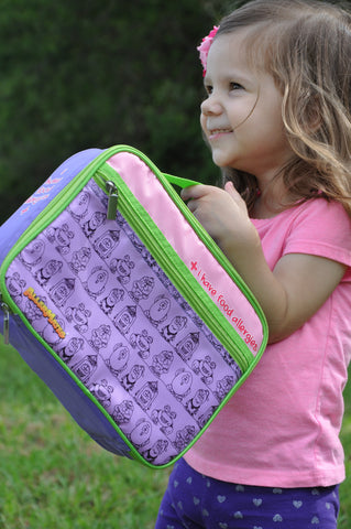 I Have Allergies Eco Friendly Lunch Bag: PURPLE
