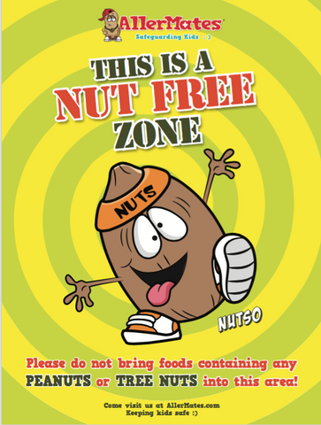 AllerMates Nut Free Zone School Poster sz 18 x 24