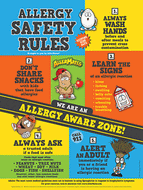AllerMates Allergy Safety Rules Classroom Poster sz: 18x24: 12 PACK